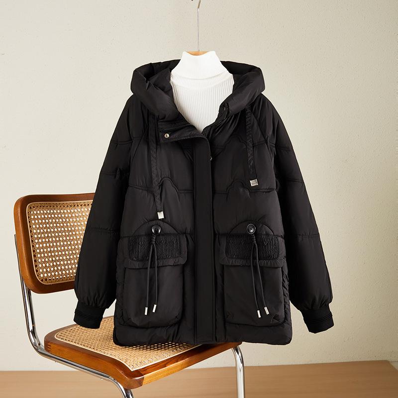 Women's Down Cotton Cotton Jacket Versatile Elegant Warm Ladies Outerwear Fashion Advanced Thick Lady Winter Parka Coat