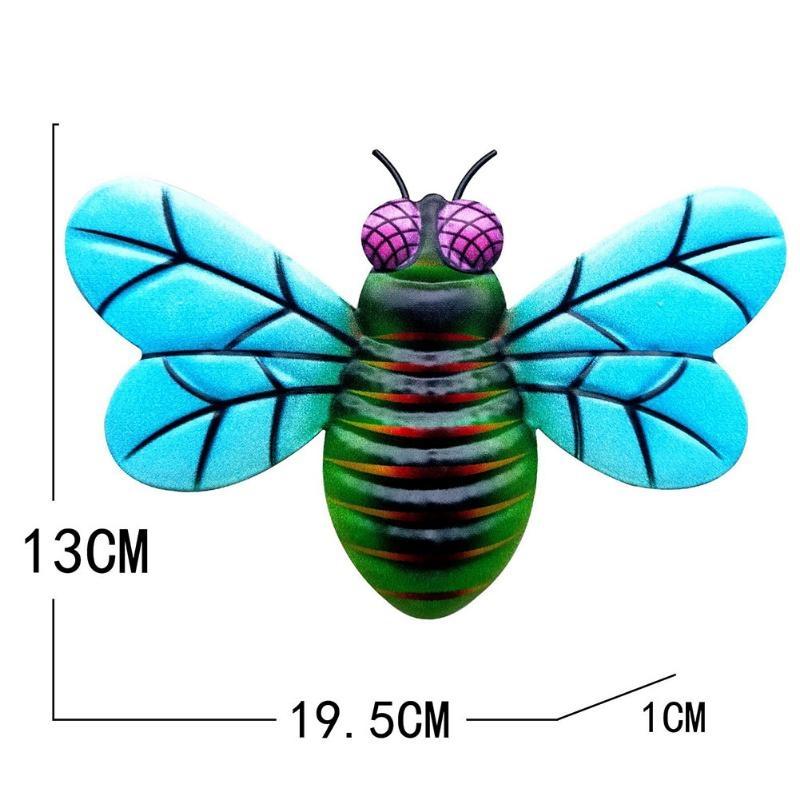 

Металлическая пчела, настенное искусство, подвесные скульптуры, украшения для дома, заднего двора, сада, железное искусство, пчела, украшение для дома и улицы, статуя синий