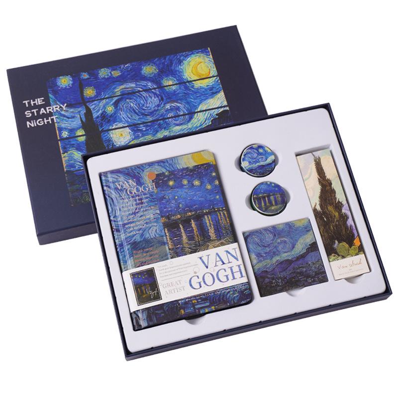 Van Gogh & Monet Art Notebook Gift Set – Creative Retro Oil Painting Design for Students