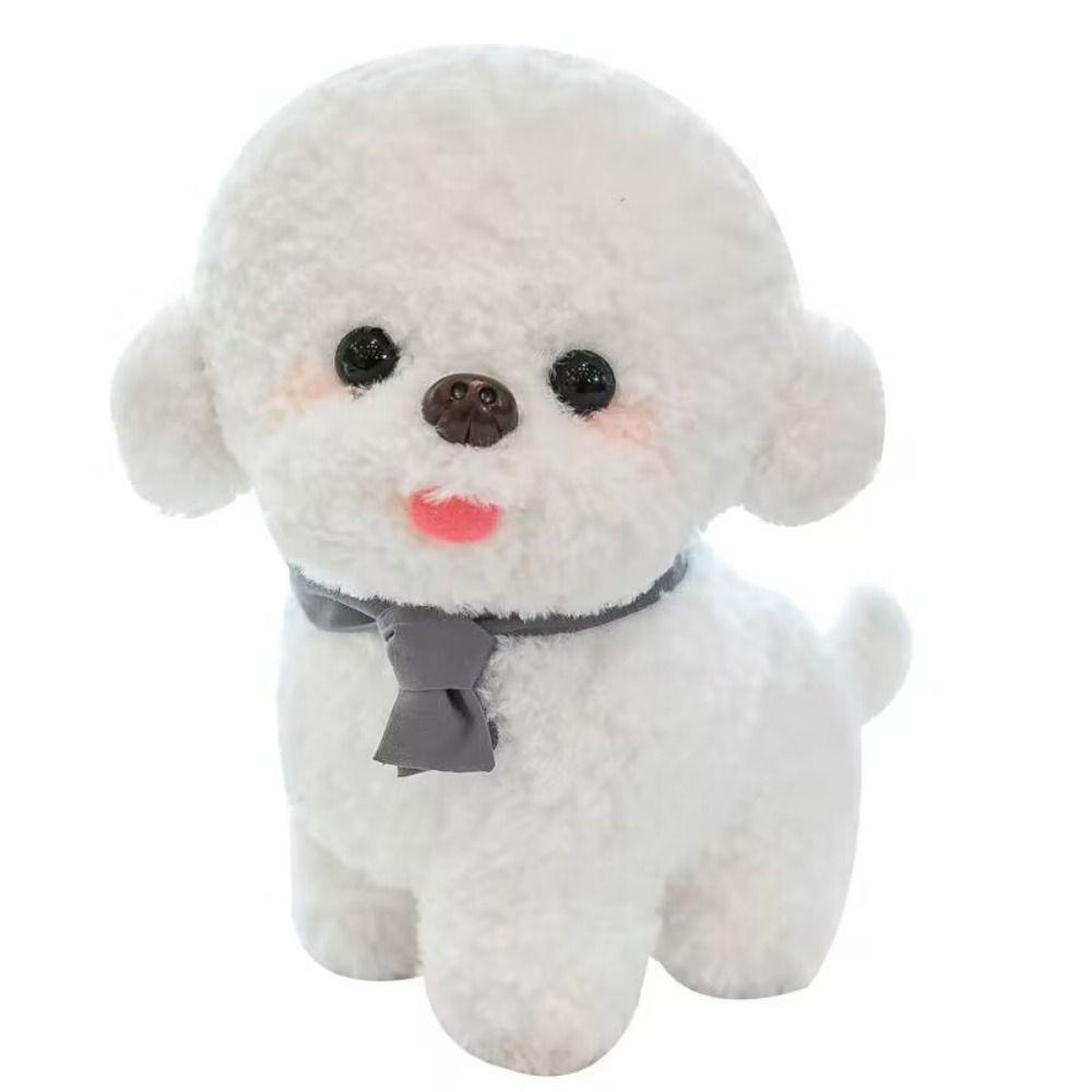 Stuffed Animal Plush Dog Toy Simulation Puppy Plushies Bichon Frise Plush  Xmas Birthday Gifts