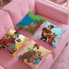 Cartoon Characters Yogi BearC Pillow Case Silky Short Plush with Invisible Zipper Dustproof Sofa Cushion Cover for Home Decor