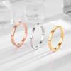 Japanese and Korean Roman Hoop Titanium Steel Ring Women's Korean Version of the Same Round Ring Trendy Jewelry