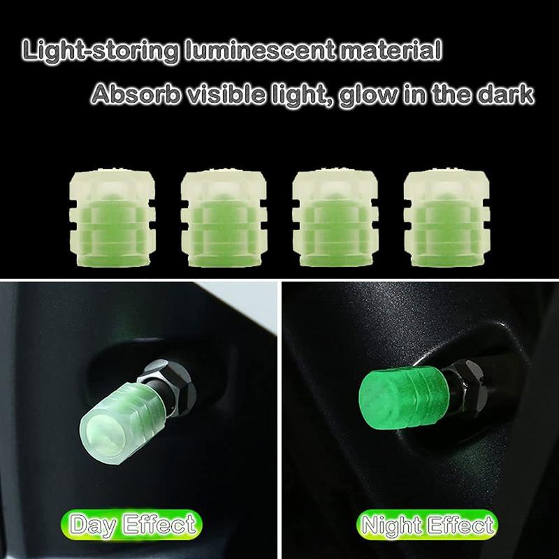 4-Pack Luminous Valve Cap Fluorescente Luminosa Boca Cap Decoração Alto Brilho Dividido