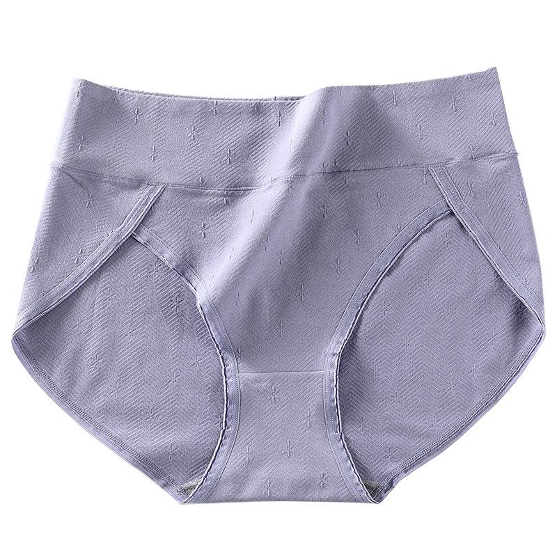 Plus Size Women Breathable Hip Lift Sexy Antibacterial High Waist Belly Slit Cotton Underwear
