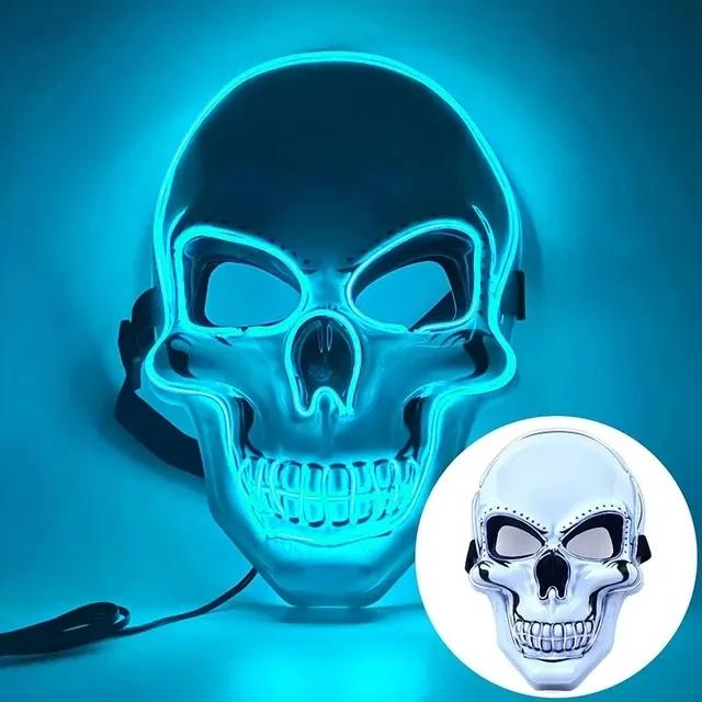 LED Glowing Skull Mask Halloween Mask Terror Mask Cold Light Mask Role Playing Masquerade Ball