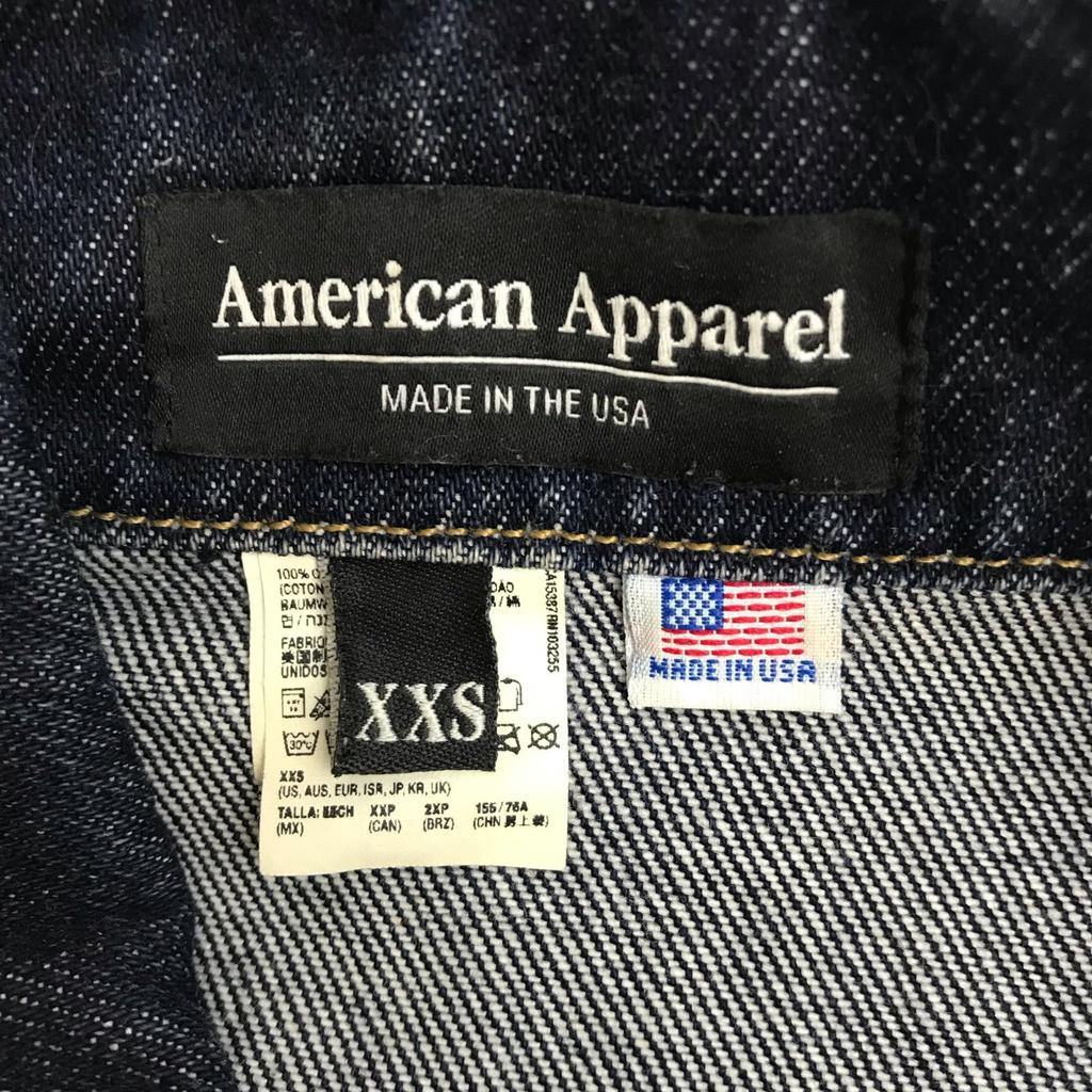 USA American Apparel Jeansjacke [Herren XXS/Blau] Oberbekleidung Jacke Pullover(GEBRAUCHT)