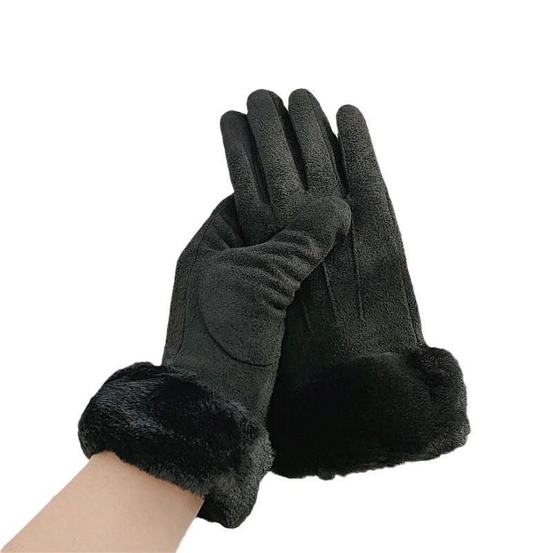 New Suede Fleece Women's Touchscreen Winter Gloves: Warm, Windproof, Cold-Resistant, Ideal for Outdoor Use