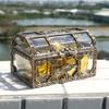 Small Organizer Transparent Treasure Chest Plastic Portable Pirate Chest Decorative Sturdy Gem Box Play