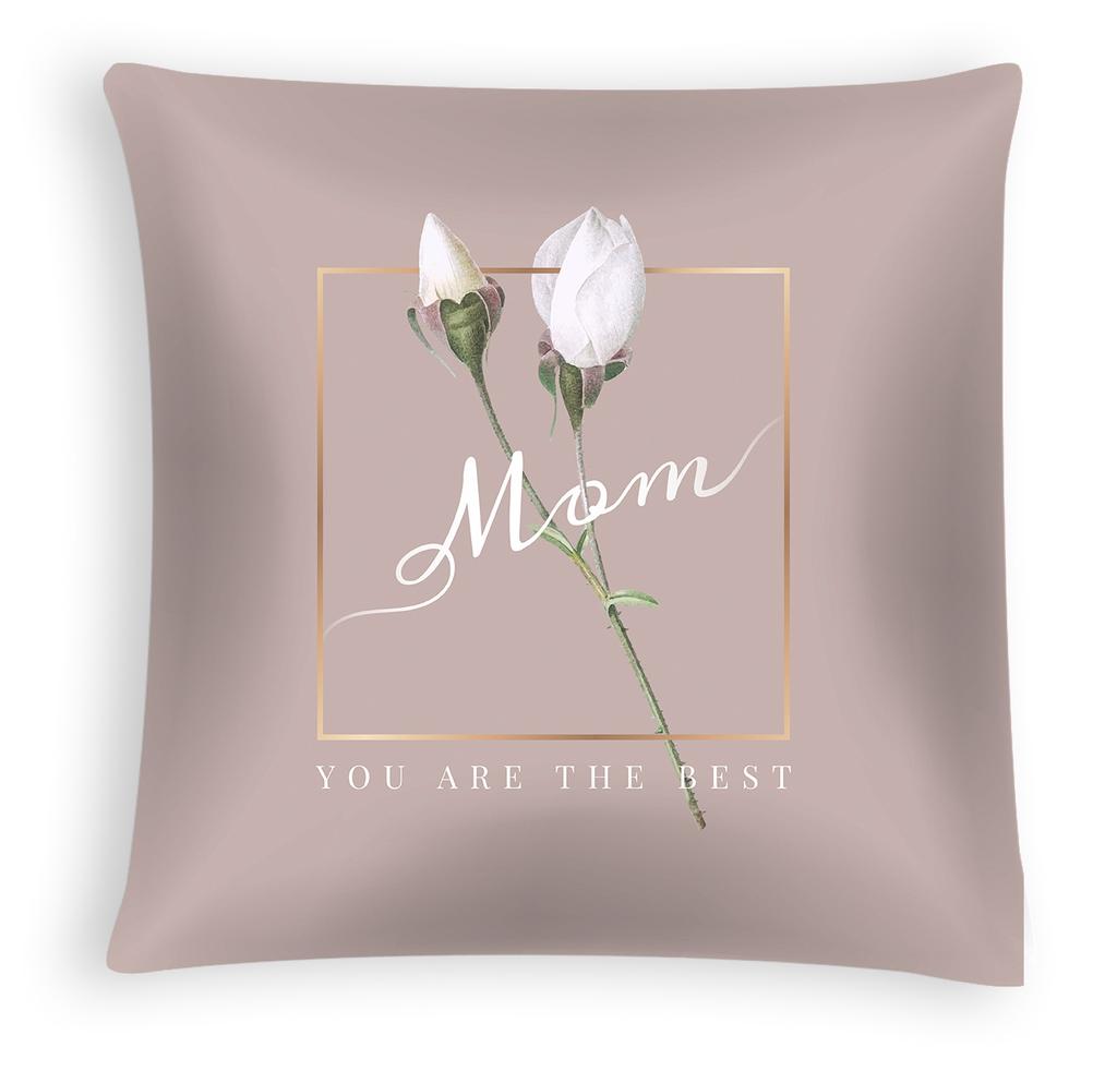 New Mother's Day Pillow Cover, Peach Skin Velvet Cushion Cover, Heart-shaped Letter Sofa Cushion Cover for Home Use