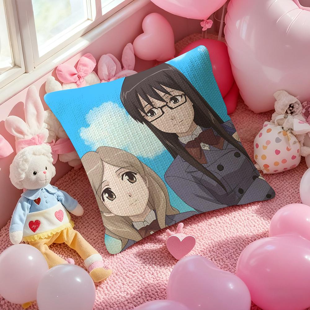 Girl For Love Anime Sasameki Koto Pillow Case Anti-Dustmite Pillowcase Invisible Zipper Silky Short Plush Sofa Cushion Cover