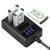 NP-BX1 Battery Charger 3-Slot with LED Indicators + 3pcs NP-BX1 Batteries 3.6V 1350mAh with USB