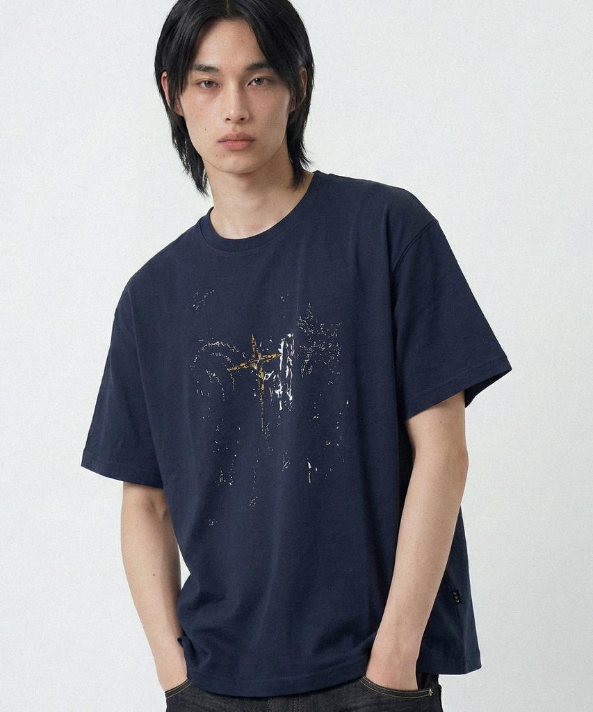 Odeupeol Horse Crop T-Shirt(Navy)