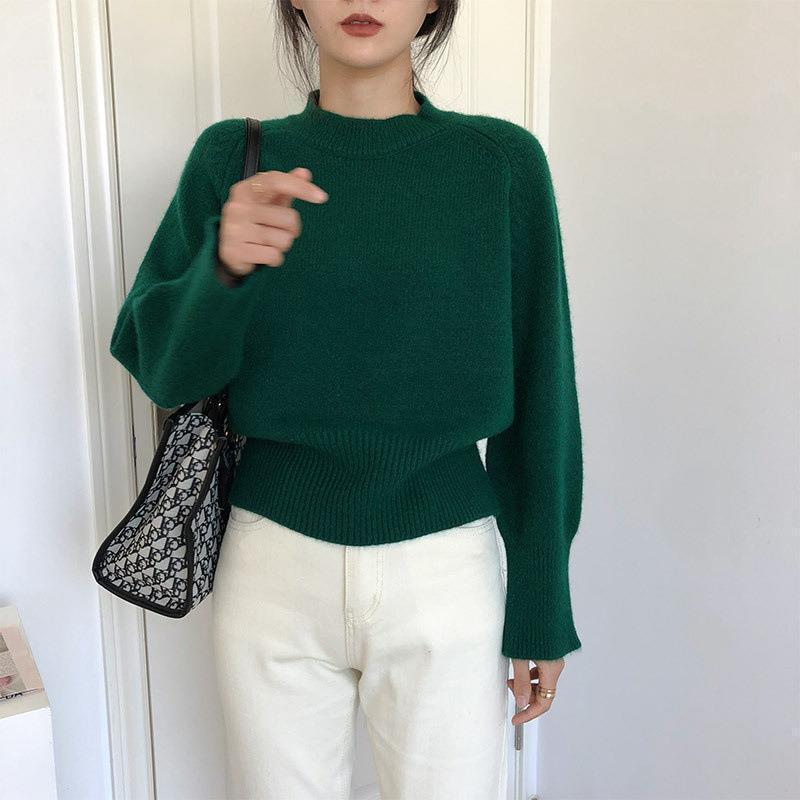 French Elegant Solid Sweaters Women Casual Half Turtleneck Jumpers Pullovers Autumn Winter Female Fashion Warm Knitted Sweater