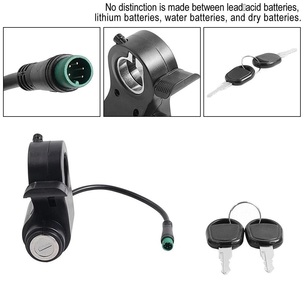 2 Key Key Switch With Lock Key 5pin Finger Trigger Universal Ignition Barrel Electric Scooter