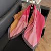 Fashion Twist Silk Scarf Color Block Printed Scarf Twill Silk Large Square Scarf 91x91cm Shawl Sunscreen Travel Headscarf