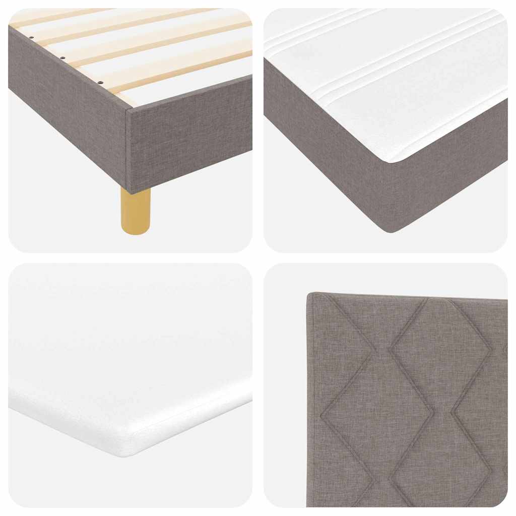 Boxspring Bed with Headboard Taupe 140 X 200 Cm Fabric