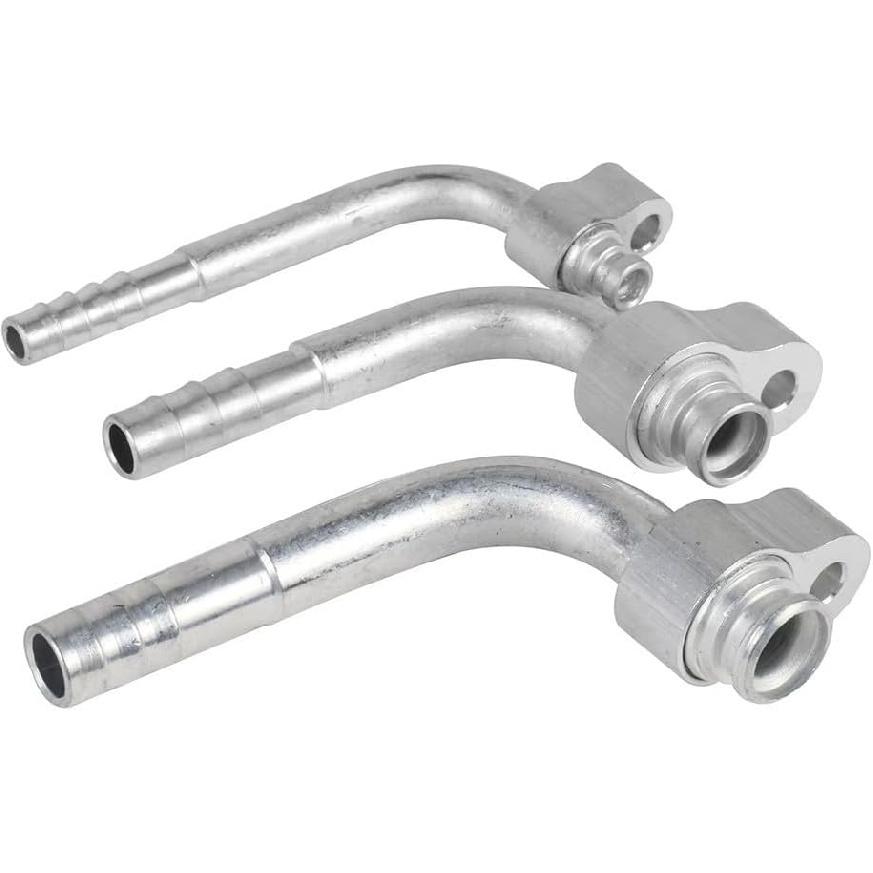 

3pcs AC Compressor Drier Condenser Radiator Fitting Adapter Connector For Auto Air Conditioning Hose R134a, Air Compressor Quick Connect Elbow Pipe