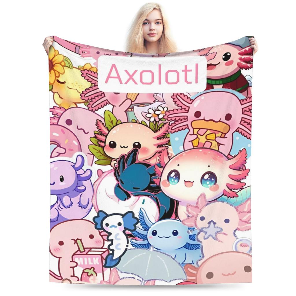 Axolotl Blanket Multiple Sizes Super Soft and Warm Throw Blankets for Sofa Couch and Bed