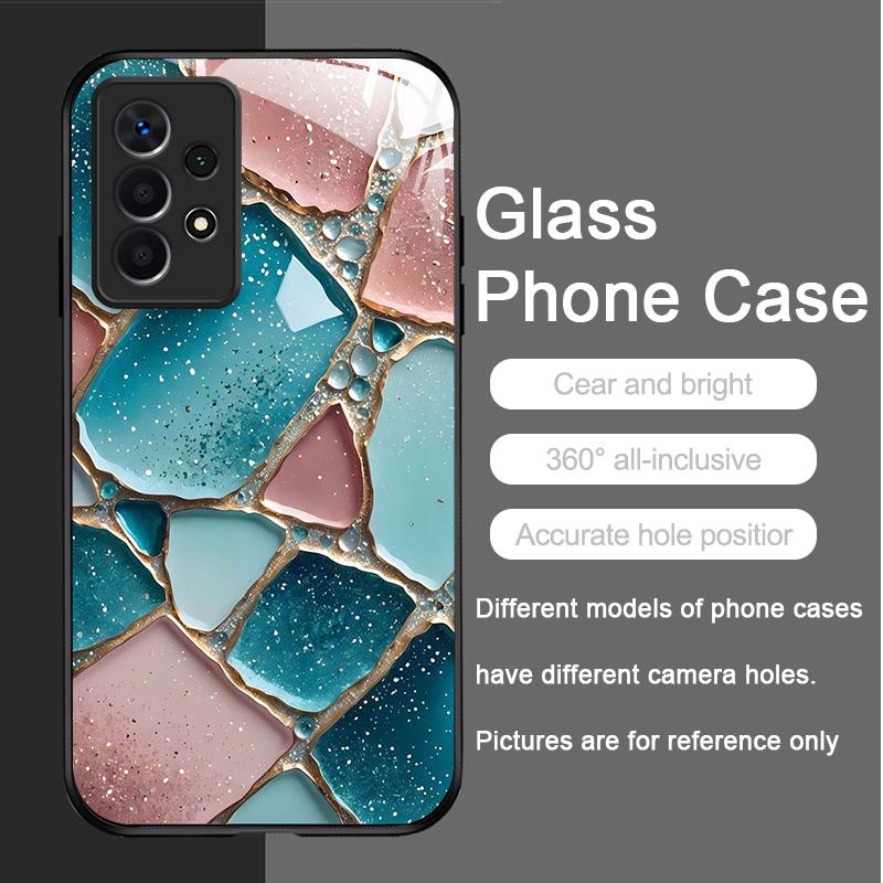 Luxury Marble Textured Patterns Tempered Glass Phone Case for Samsung Galaxy S25 Ultra S24 S23 Plus S22 S21 S20 FE A56 A55 Cover