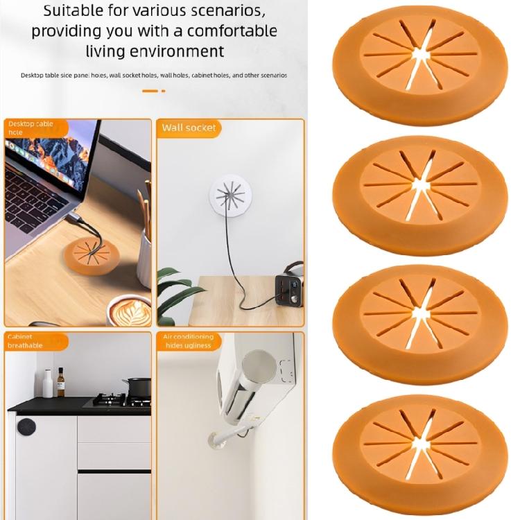 4 Stück Möbel Kabelmanagement Abdeckungen Klebende PVC Drahtloch Schoner Drahtverdeck Platten für Schreibtisch Schrank