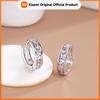 Huitan Simple Hollow Design Hoop Earrings for Women Wedding Party Versatile Inlaid Shiny CZ Elegant Accessories Trendy Jewelry