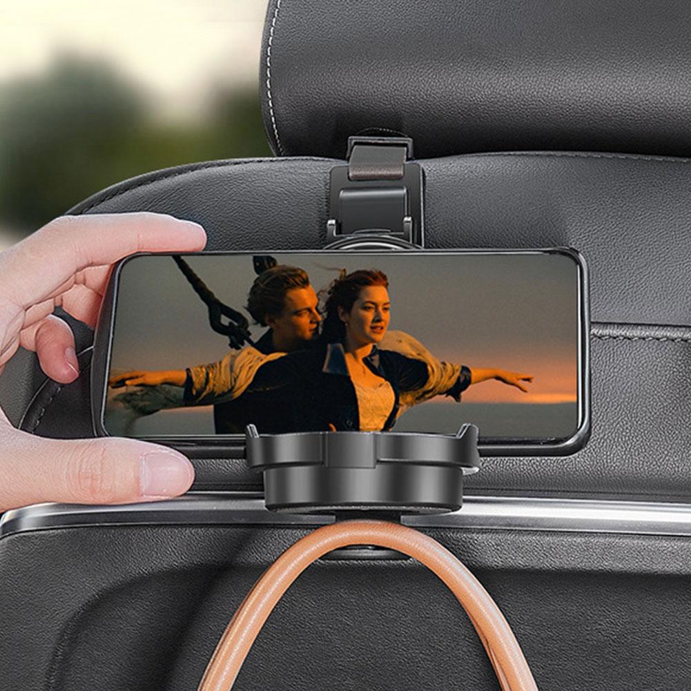3 in 1 Multifunctional Hook for Car Seat Back with Phone Holder and Car Purse Hook Car Storage Hooks Hang Bags Cups and Phone