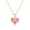 925 Sterling Silber Herz Anhänger Halskette, Süßer Rosa Liebes Charm für Frauen, Täglich, Büro, Party