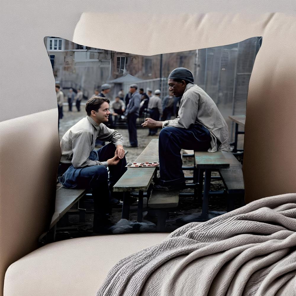 Fashion TThe Shawshank RedemptionS Cushion Cover Pillowcase Antidustmite Invisible Zipper Short Plush Sofa Cushion