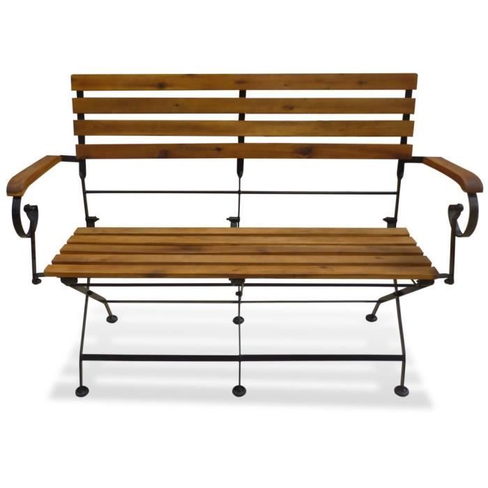 Foldable Bench - vidaXL - 112 Cm - Acacia Wood - Weather-resistant - Classic Design
