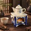 Decorative Hand-painted Fragrance Warmer with Flat Upper Platform for Tea