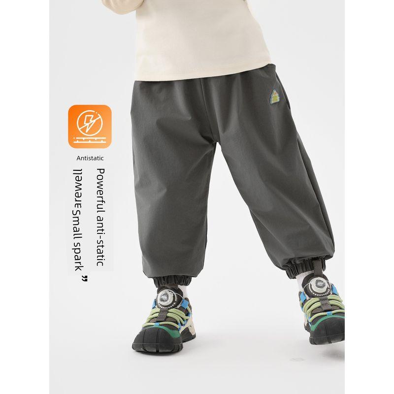 Right European Style Boys' Three-Proof Fleece-Lined Woven Pants with Anti-Static Lining, New Winter Children's Clothing, Baby Pants