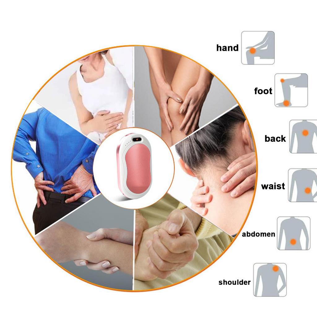 USB Hand Warmer Large Capacity Electric Heater Power Bank LED Flashlight with Temp Display