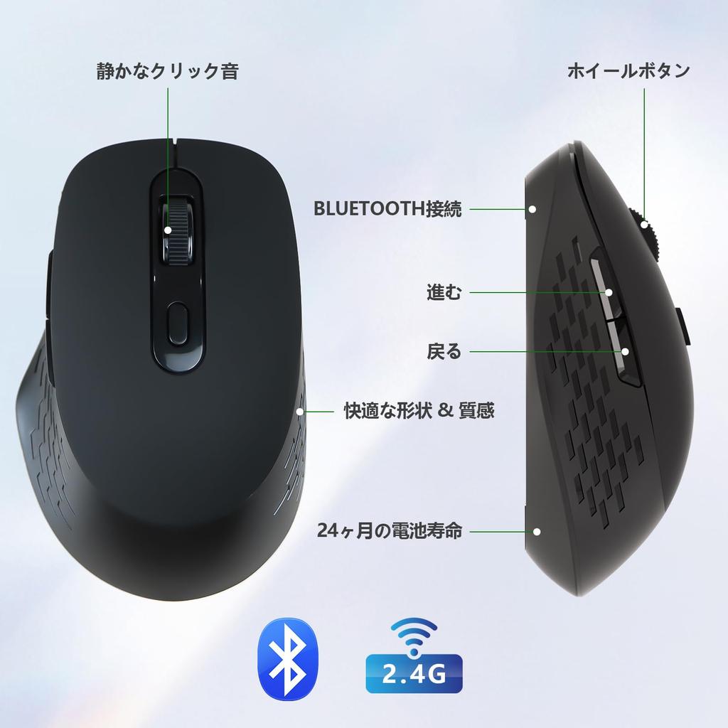 Casotto V8 Wireless Mouse Wireless Mouse Bluetooth for Work Ultra Low Latency Rechargeable Button Lightweight 65g Click 6 Buttons 5 Level DPI