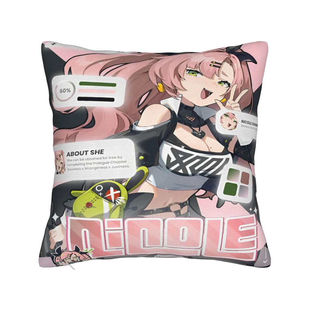 Yae Miko Genshin Impact Printing Pillowcases Cushion Cover Pillow Covers Y2K Sofa Decor Zipper Multi Size