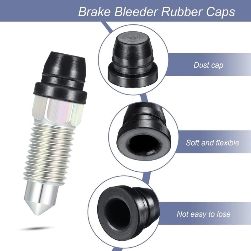 Dust Caps Fit for Brake Pumps Caliper Exhaust Screws Ensuring Clean Brake System Upper Lower Brake Pumps Caliper Sealing