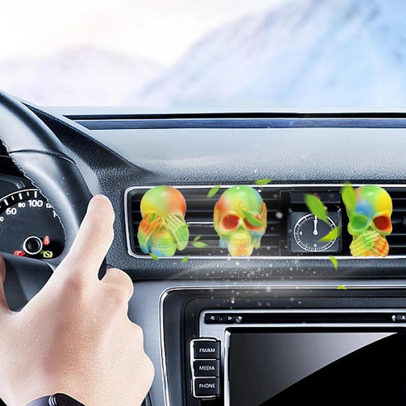 Skull Car Vent Clips Skull Air Freshener Clip Decor For Auto Skull Shape Interior Decorative Tool For Sedan Truck SUV RV And