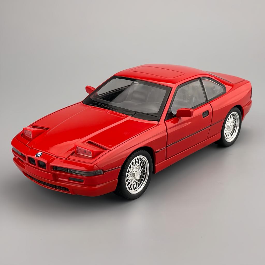 1:24 BMW Vintage 850CSI Classic Pop-up Headlights Simulation Alloy Car Model Kids' Toy Car Pull Back Gift for Boys & Collectors