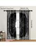 2pcs, Contemporary Curtains  plane printing Bohemian Exotic Machine Washable Fabric (without rod) Versatile All Perfect for