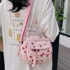 Korean Harajuku Shoulder Bag for Women Strawberry Pattern Trendy Crossbody Bag Corduroy Handbag Casual Multi-pocket Student Bag