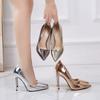 12Cm French Small High Heels Large Size Nude Sexy Pointed Head Night Party Etiquette Model Catwalk Stiletto Shoes WZ