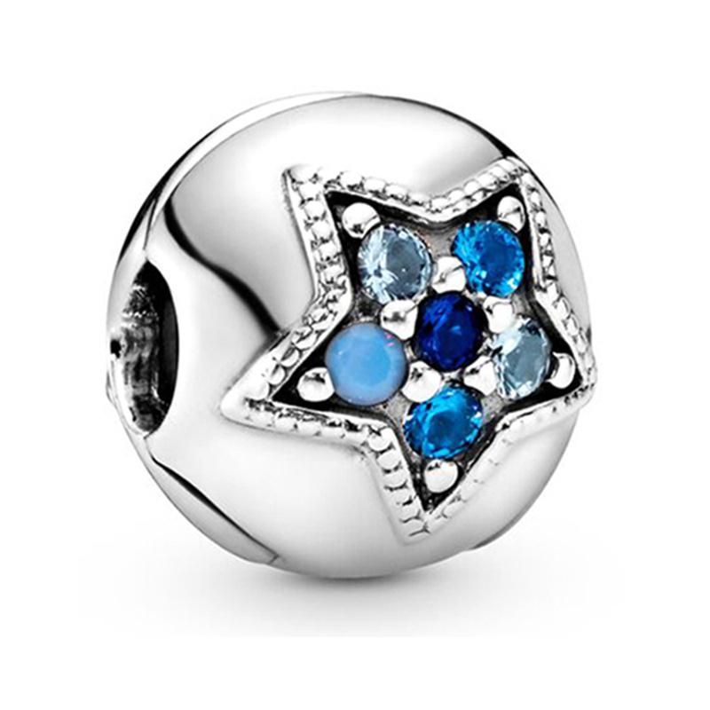 Silver Plated Blue Starry Sky Pendant Alloy Set Star Earth Bead Bracelet & Necklace DIY Jewelry Accessories Series