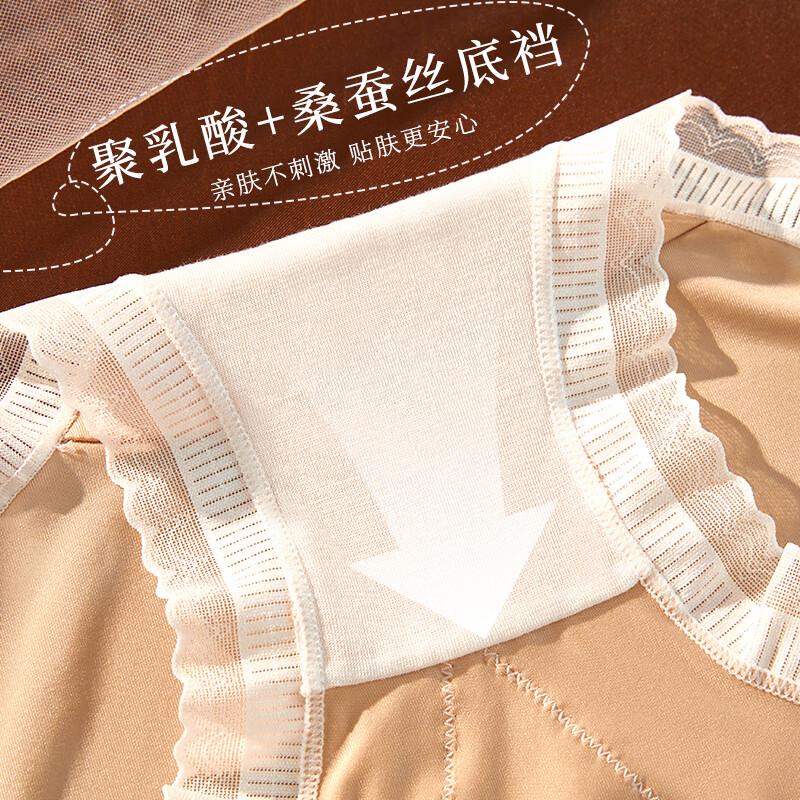 Women's Mid-Waist Hip-Covering Panties with Lace & Antibacterial Silk Crotch