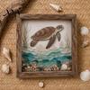 Table Centerpiece Light Sea Glass Art Painting with LED Light, DIY Mosaic Arts and Craft Kit, Eye-catching Home Decor Ocean Themed Beach Kit