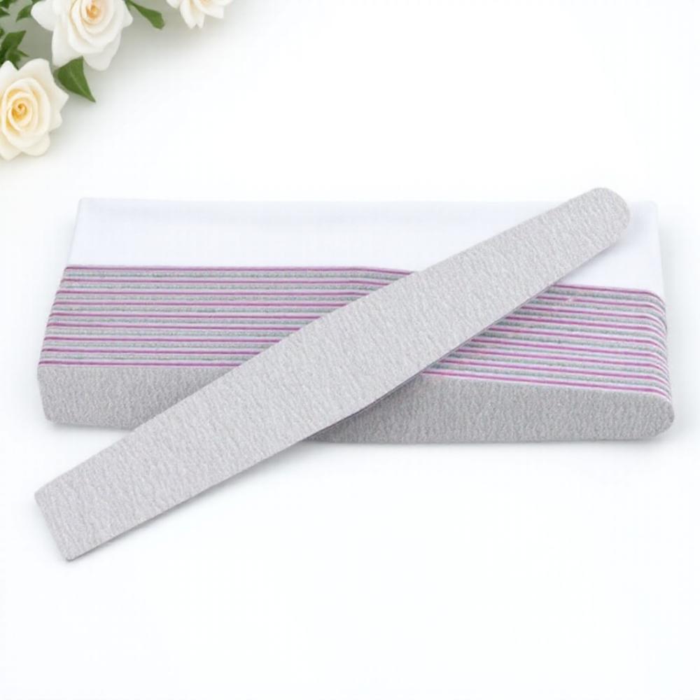 5PCS Manicure Tools Purple Core Gray Sanding File Half Moon Prong Straight Wide Nail Files