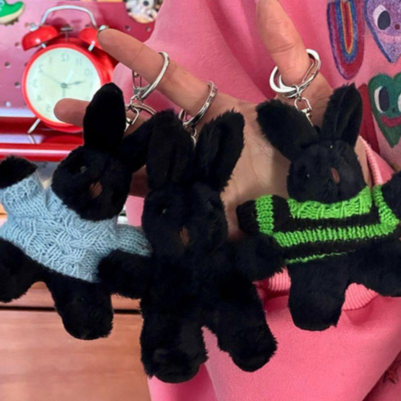 

bookaz [bookaz] Black Rabbit Keychain Black (Sky Sweater)