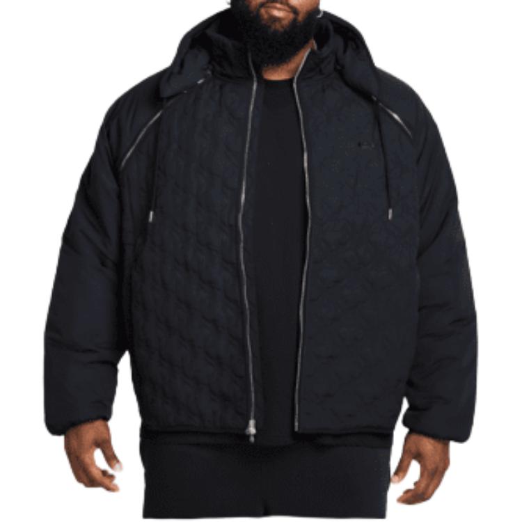 Nike Einfarbige Kapuzenjacke mit Reißverschluss Langarm Herrenjacken Schwarz FZ1032-010