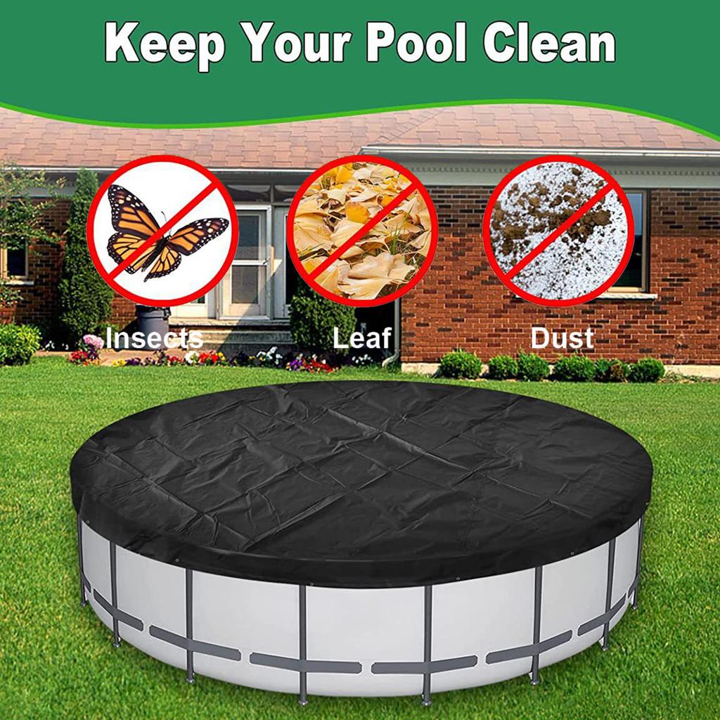 Professional 15FT Round Pool Protector Cover Waterproof Dust Cover Heavy Duty Outdoor Swimming Pool Leaf Net