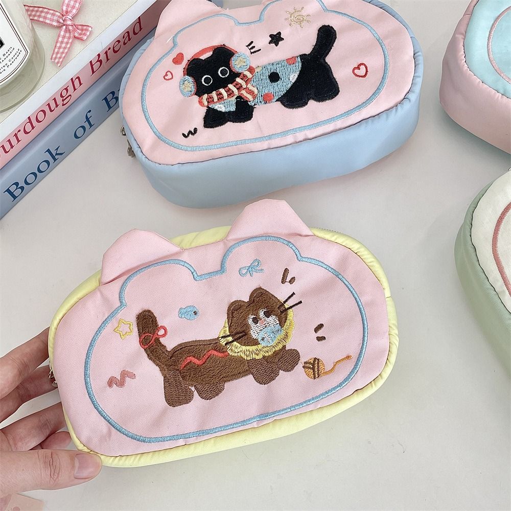 Multifunctional Mini Cosmetic Bag Puppy Stationery Holder Bag Sweet Small Item Bag  Girls