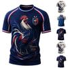 Men's Casual Printed Round Neck Short Sleeve T-Shirt Lightweight Breathable Top for Everyday Wear