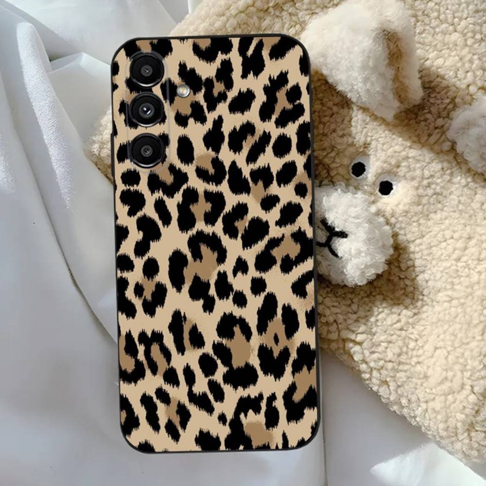 Leopard Print Panther  Phone Case For Samsung S24,23,22,30,21,10,9,Ultra,Plus,Lite,FE,5G Black Soft Case